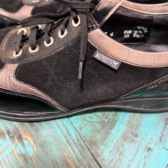 Mephisto Lison Black Suede Patent Leather Shoes Size 8.5 - Picture 4 of 12